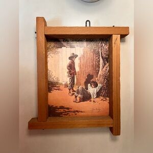 Vintage Jim Daly print featuring illustrations of Tom Sawyer & Huckleberry Finn